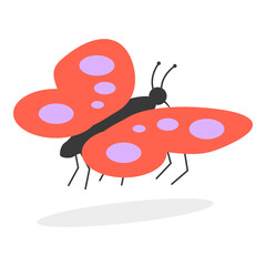 3D Isometric Flat Vector Set of Colorful Tropical Butterflies, Flying Insects. Item 2