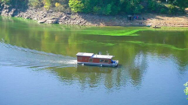 Beautiful landscape of the Vltava River and the forest near Zvikov Castle, Czech