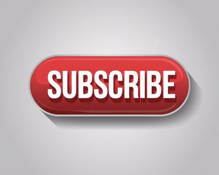 Red Subscribe Button Digital Graphic Design Element