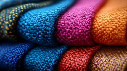 Bold geometric patterns bright multicolored woven textiles image