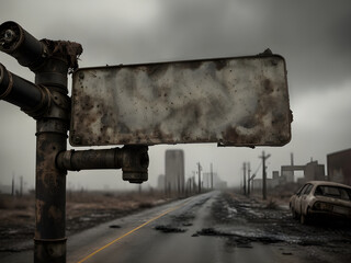 Blank rusty old sign