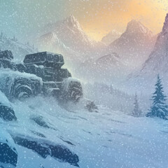 winter mountain landscape