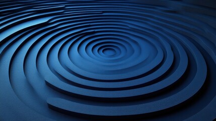 Obraz premium Concentric Circles on blue Background for Design, Banner Template, Abstract Concentric Circles Wallpaper with Copy Space, Minimalist Concentric Circles Pattern Wallpaper