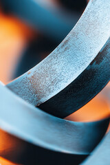 Intricate Abstract Curved Metal Design: A Stunning Visual Exploration of Modern Technology and Industrial Artistry with Textured Patterns and Dynamic Forms