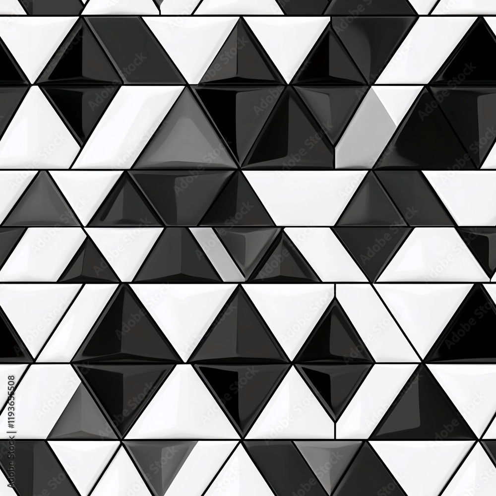 Poster abstract black and white geometric triangle pattern texture design