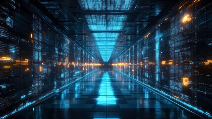 3d render futuristic city cyberpunk light glowing night scene landscape background.