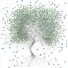 green tree on white