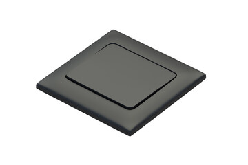 Fototapeta premium Single wall mounted electric switcher isolated on white background. Interior element. Light toggle. 3d render