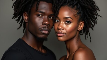 Obraz premium African american couple embracing each other.