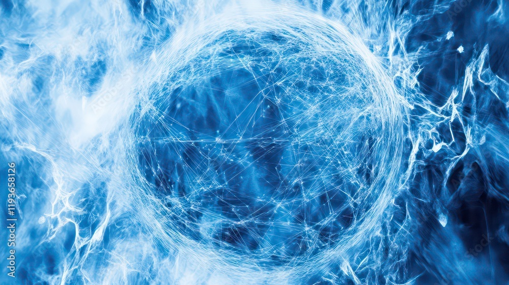 Wall mural a blue and white image of a globe with a network of lines surrounding it
