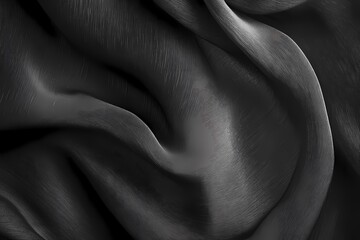 Draped black fabric showing textured surface details