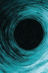 Abstract Swirling Vortex: Dynamic Turquoise and Dark Expressionism in Contemporary Art