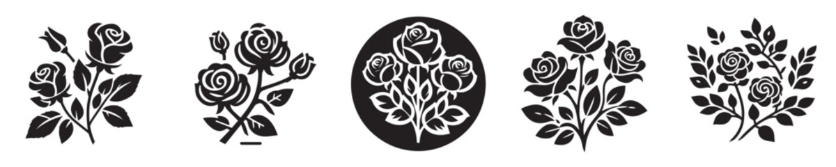 Vector collection of lotus flower silhouettes