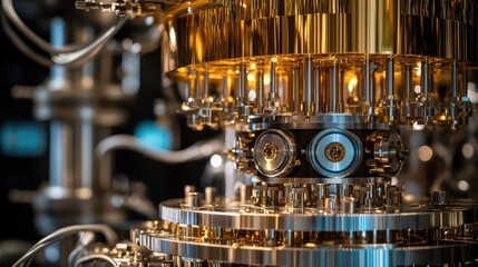 Fototapeta premium Quantum computing optimizing global energy usage, analyzing energy consumption patterns and reducing environmental impact with real-time data processing