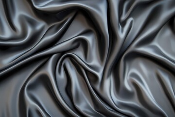 Obraz premium Draped Gray Silk Fabric Showing Soft Curves and Folds