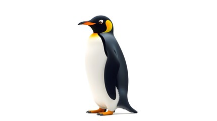 Obraz premium King Penguin on a white background, glowing 