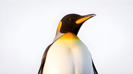 Fototapeta premium King Penguin on a white background, glowing 