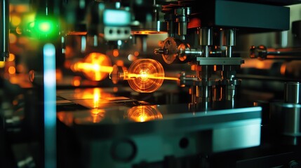 Fototapeta premium Quantum cryptography in action, with quantum-encrypted data securely transmitted across a network using quantum key exchange protocols