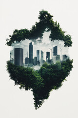 Harmony of Urban Architecture and Lush Nature in a Modern Landscape Embracing Sustainability