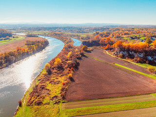 Benedictine abbey, monastery and church on the rocky cliff and Vistula river. Tyniec near Krakow,...
