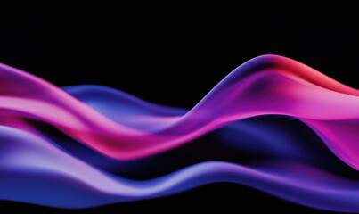 Abstract Fluid Art with Vibrant Gradient Waves in Pink and Purple Hues Creating a Dynamic Aesthetic Design