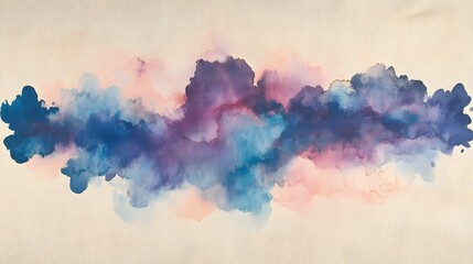 Abstract Watercolor Painting of Cloudscape Hues