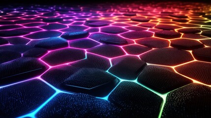 Fototapeta premium Abstract colorful hexagonal grid pattern.