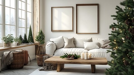 Relaxing and minimalist home space with natural decor picture