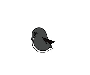 Simple icon illustration design of the sparrow symbol