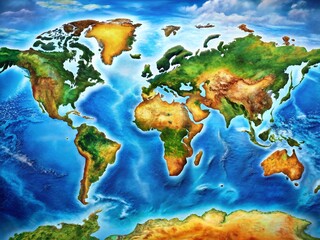 Panoramic World Map: A Detailed View of Global Geography