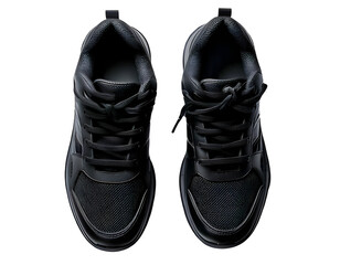 pair of black shoe isolated on transparent background