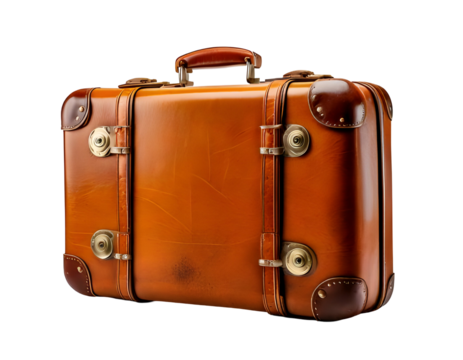 vintage suitcase isolated on transparent background - Powered by Adobe