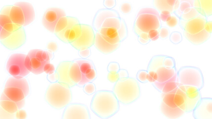 vibrant red and yellow bokeh circles on transparent PNG background for festive overlays, creative designs, and digital art projects