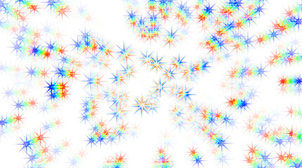 vibrant multicolored starburst bokeh light pattern on transparent PNG background for abstract overlays, creative designs, and digital art projects