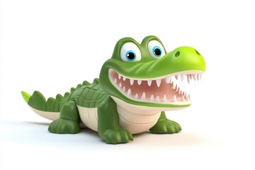 Fototapeta premium 3D Crocodile Isolated and White Background