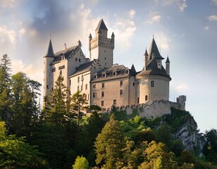 European Castle on a Hilltop