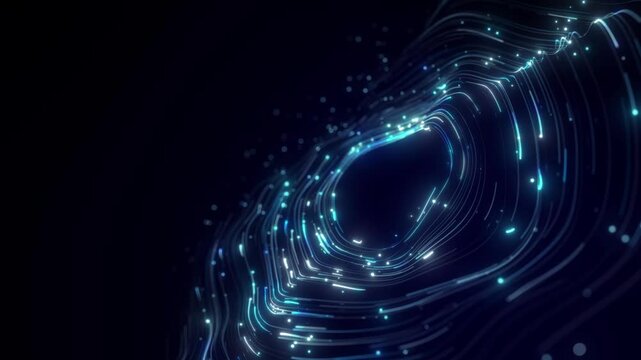 Data sorting. Artificial Intelligence. Big data visualization. 4k animation. 3d rendering.