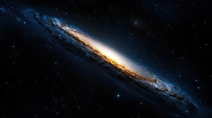 Fototapeta premium A spiral galaxy with a bright yellow center