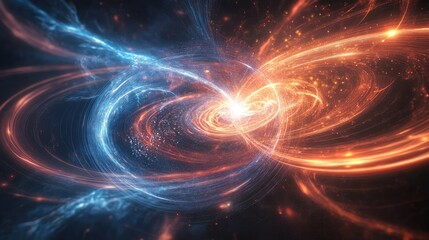 Obraz premium Quantum mechanics applications in space exploration, with quantum sensors and algorithms optimizing spacecraft systems