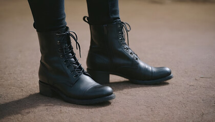 pair of black boots