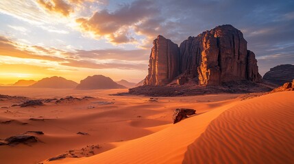 Naklejka premium Majestic Desert Sunset Landscape