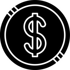 Dollar Coin icon single vector illustration