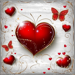 valentine background with hearts