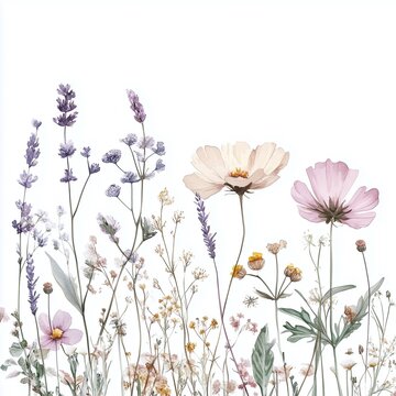 Zarte Wildblumen &ndash; Aquarellkunst in Pastellfarben