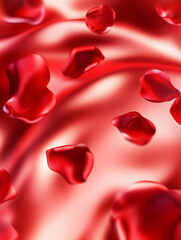Fototapeta premium red rose petals on white
