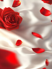 Fototapeta premium red rose petals on white