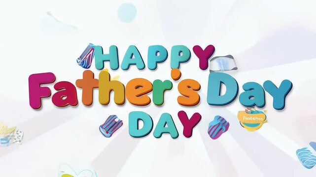 Seamlessly looping Father&rsquo;s Day animation with bold colorful graphics versatile backgrounds perfect global celebration promotions