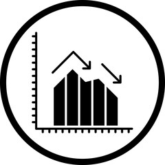 Financial Graph Decline icon single vector illustration