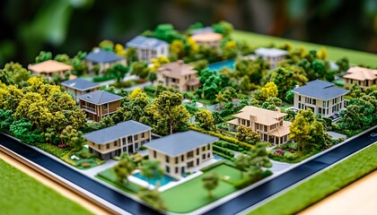 Detailed Architectural Model of a Suburban Residential Community