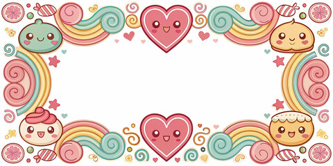 Fototapeta premium Cute cartoon border frame